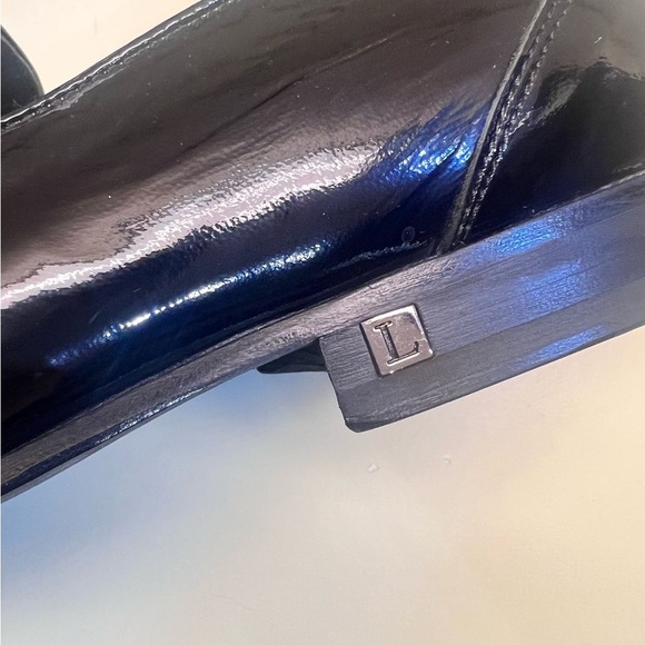 LORIBLU MADE IN ITALY LEATHER  Black Loafers Sleek Slip-Ons - Picture 15 of 15